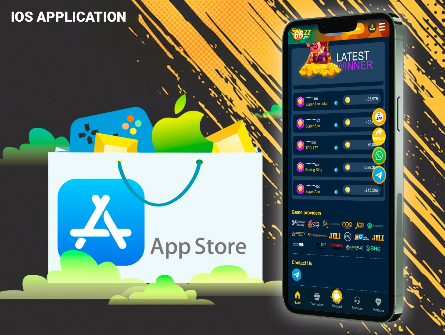 For iOS users, the platform offers the 66zz app for download