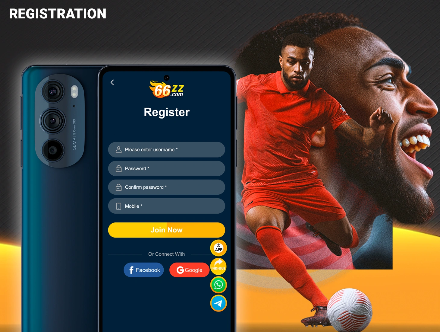Register using the 66zz mobile app and you can start playing right away